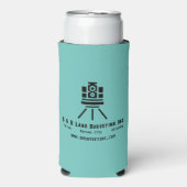 ミニマリスト土地測量士ロゴ スリム缶クーラー (Seltzer正面)