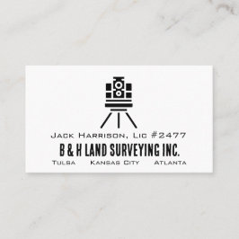 ミニマリスト土地測量士QRコード名刺 名刺