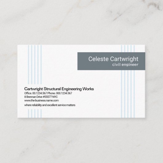ミニマリスト垂直線パターンエンジニアリング 名刺 (正面)