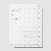 ミニマリスト基本エレガントホワイトシモダンック結婚ス ベラム紙招待状 (オフセット (招待状))