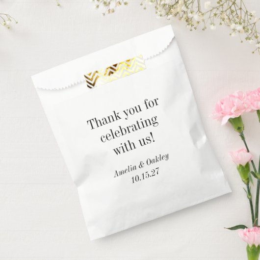 ミニマリスト基本白エレガントな結婚式ありがとう フェイバーバッグ (封をした状態)