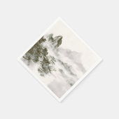 ミニマリスト墨絵の神秘的な禅山水風景 スタンダードカクテルナプキン (角)