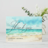 ミニマリスト夏の海辺 サンキューカード (スタンド正面)