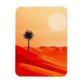 ミニマリスト夏の砂漠オアシス マグネット (縦)