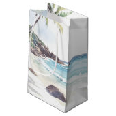 ミニマリスト夏ビーチ目的地の結婚式 スモールペーパーバッグ (裏面アングル)