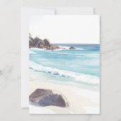 ミニマリスト夏ビーチ目的地の結婚式 セーブザデート (裏面)