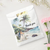 ミニマリスト夏ビーチ目的地の結婚式 フェイバーバッグ (封をした状態)