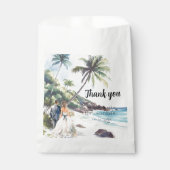 ミニマリスト夏ビーチ目的地の結婚式 フェイバーバッグ (正面)