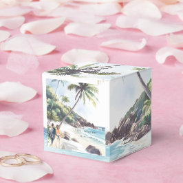 ミニマリスト夏ビーチ目的地の結婚式 フェイバーボックス