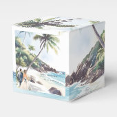 ミニマリスト夏ビーチ目的地の結婚式 フェイバーボックス (正面サイド)