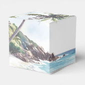 ミニマリスト夏ビーチ目的地の結婚式 フェイバーボックス (裏面サイド)