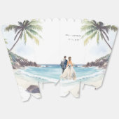 ミニマリスト夏ビーチ目的地の結婚式 フェイバーボックス (見開き)