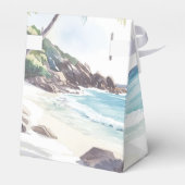 ミニマリスト夏ビーチ目的地の結婚式 フェイバーボックス (裏面サイド)