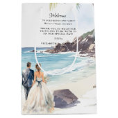 ミニマリスト夏ビーチ目的地の結婚式 ミディアムペーパーバッグ (正面)