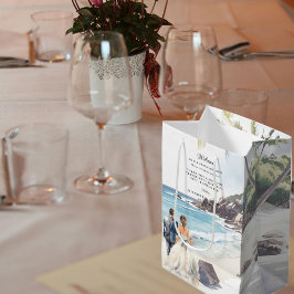 ミニマリスト夏ビーチ目的地の結婚式 ミディアムペーパーバッグ