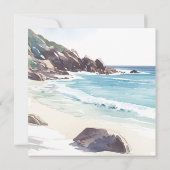 ミニマリスト夏ビーチ目的地の結婚式 招待状 (裏面)