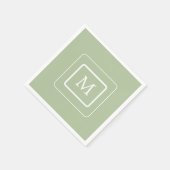 ミニマリスト多肉性グリーン | モノグラム紙ナプキン スタンダードカクテルナプキン (角)