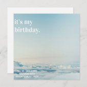 ミニマリスト大人エレガント誕生日招待 招待状 (正面/裏面)