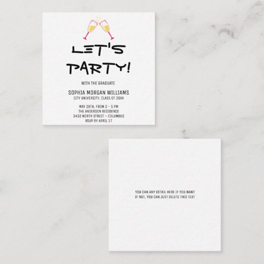 ミニマリスト大学院でパーティーしよう エンクロージャーカード (正面/裏面)