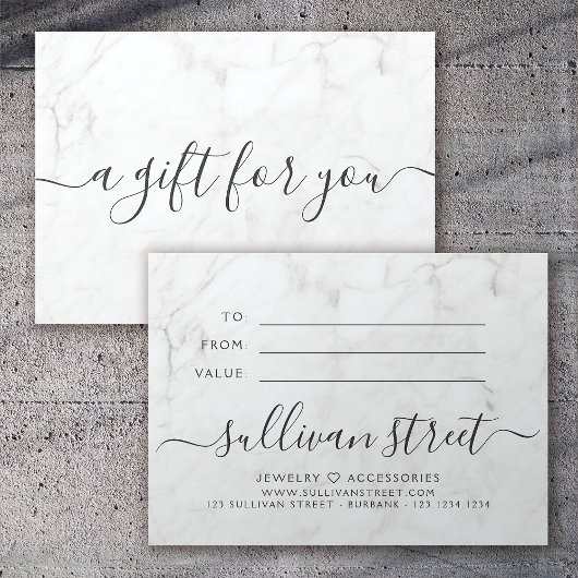 ミニマリスト大理石スモールビジネスギフト証明書