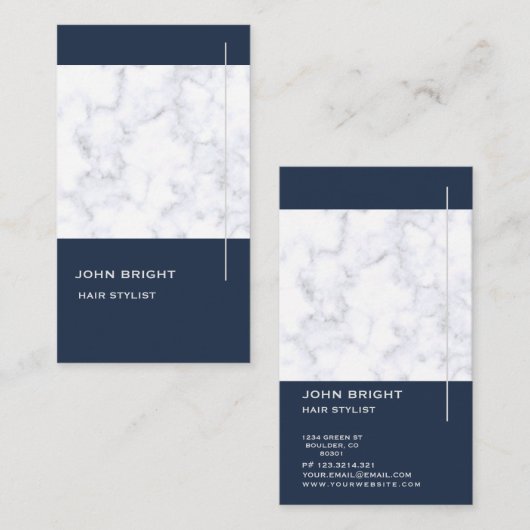 ミニマリスト大理石名刺 名刺 (正面/裏面)