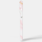 ミニマリスト大理石赤面ピンク金ゴールドイニシャルモノグラム Case-Mate iPhoneケース (裏面 / 左)