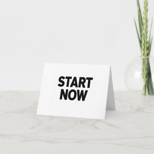 ミニマリスト大胆なstart nowテキスト サンキューカード (正面)