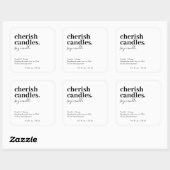 ミニマリスト大豆キャンドルラベル スクエアシール (シート)