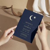 ミニマリスト天海軍スタームーンゴールデンフォイル 箔招待状