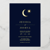 ミニマリスト天海軍スタームーンゴールデンフォイル 箔招待状 (正面)