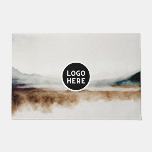 ミニマリスト天然水カラー抽象芸術パターン ドアマット (正面)