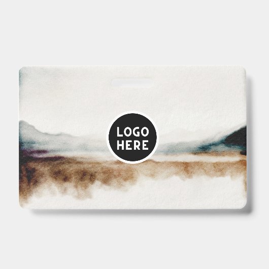 ミニマリスト天然水カラー抽象芸術パターン バッジ (正面)