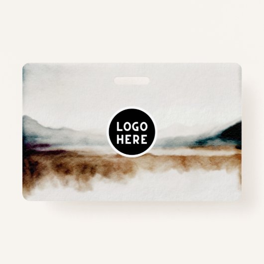 ミニマリスト天然水カラー抽象芸術パターン バッジ (正面)