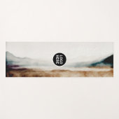 ミニマリスト天然水カラー抽象芸術パターン ヨガマット (正面(横))