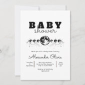 ミニマリスト天空と神秘的な月の赤ちゃんシャワー 招待状 (正面)