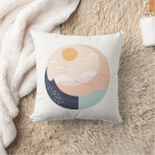 ミニマリスト太陽と月ボホマグ – 天の線 クッション (ブランケット)