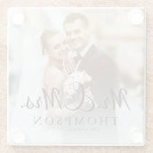 ミニマリスト夫妻のエレガント可愛い結婚写真 ガラスコースター (裏面)