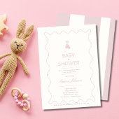 ミニマリスト女の子ベビーシャワー招待状書道 招待状