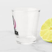 ミニマリスト女性ゴルファー – ピンクボールデザイン ショットグラス (右)