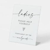 ミニマリスト女性バスルームのサイン 台座サイン (正面)