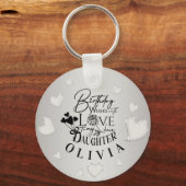 ミニマリスト娘の誕生日レタリング キーホルダー (正面)