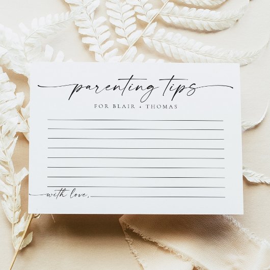 ミニマリスト子育てのヒント赤ちゃんシャワーゲームカード エンクロージャーカード