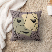 ミニマリスト孤独ミュート顔 クッション (ブランケット)