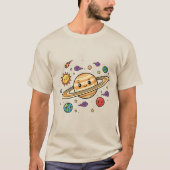 ミニマリスト宇宙美学ギャラクシームーンTシャツ Tシャツ (正面)