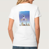 ミニマリスト宇宙飛行士 レディースVネックTシャツ Tシャツ (裏面)