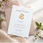 ミニマリスト完璧な梨の植物性カップルのシャワー 招待状