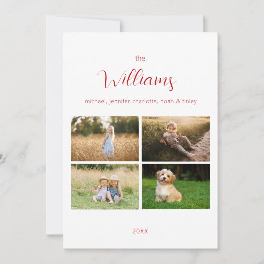 ミニマリスト家族の写真グリッド |クリスマス シーズンカード (正面)