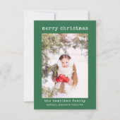 ミニマリスト家族の写真スタイリッシュクリスマスカード サンキューカード (正面)