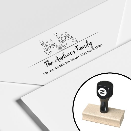 ミニマリスト家族の葉 ラバースタンプ