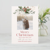 ミニマリスト家族クリスマスフォトカード シーズンカード (スタンド正面)